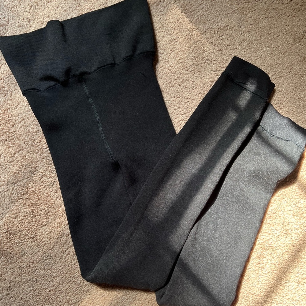Womens High Waisted Fur-lined Leggings Size S/M